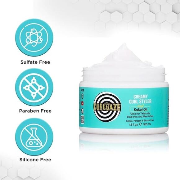 Curldaze Creamy Curl Styler with Kukui Oil, Vitamins A, C, and E. Moisturizing a - Picture 5 of 7